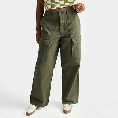 Vans Drawstring Cargo Pants In Khaki-green In Grape Leaf