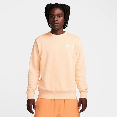 Nike Sportswear Club Fleece Crewneck Sweatshirt In Ice Peach/white