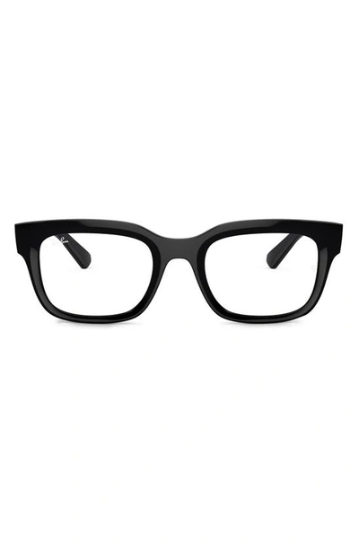 Ray Ban Chad 52mm Rectangular Optical Glasses In Black