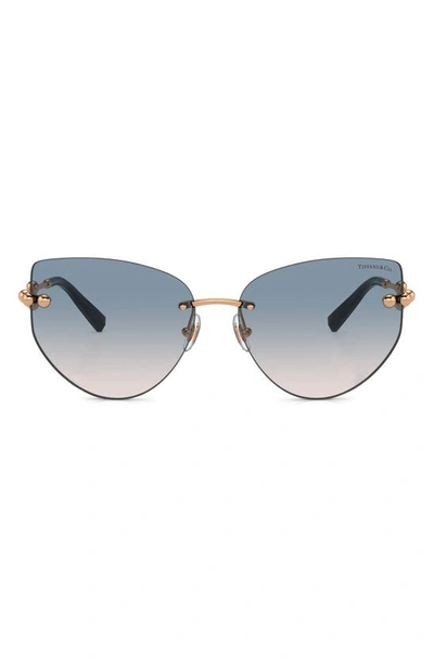 Tiffany & Co 60mm Gradient Butterfly Sunglasses In Rose Gold