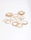 Lovisa Gold Mixed Ball Ring Stack Pack In Multi