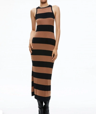 Alice And Olivia Pania Striped Midi Dress In Multi