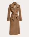 Sentaler Women's Bouclé Notched-collar Long Wrap Coat In Brown