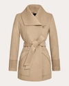 SENTALER WOMEN'S WIDE-COLLAR WRAP COAT