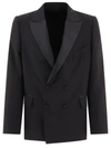 Bode Double-breasted Tuxedo Blazer In Black