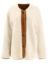 Giovi Reversible Shearling Jacket Jackets White In White