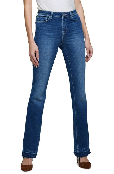 L'AGENCE RUTH HIGH WAIST RAW HEM STRAIGHT LEG JEANS