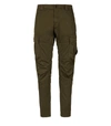 C.P. COMPANY C.P. COMPANY  CARGO STRETCH SATEEN LENS MILITARY GREEN TROUSERS