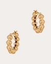 L'ATELIER NAWBAR WOMEN'S SMALL GOLD ATOM HOOP EARRINGS