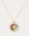 L'atelier Nawbar Yellow Gold Zodiac Wheel Necklace With Stones In Multi