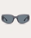 ISABEL MARANT WOMEN'S TRANSPARENT GRAY SQUARED CAT-EYE SUNGLASSES