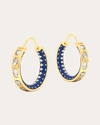 AMRAPALI WOMEN'S KUNDAN DIAMOND & 18K GOLD ENAMEL HOOP EARRINGS