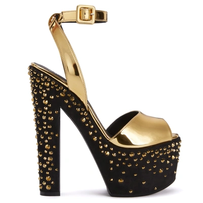 Giuseppe Zanotti Tarifa Jewel Platform Sandals In Gold