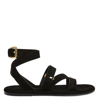 Giuseppe Zanotti Aymon Wildledersandalen Mit Schnalle In Black