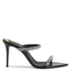 Giuseppe Zanotti Intrigo Crystal Chain Two-band Sandals In Black