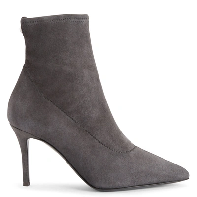 Giuseppe Zanotti Mirea 90mm Suede Boots In Grey