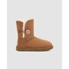 Ugg Bailey Button I Low Heels Ankle Boots In Leather Color Suede In Black