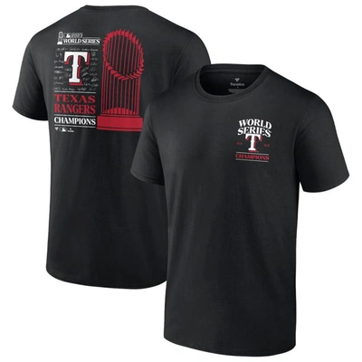 Fanatics Branded Black Texas Rangers 2023 World Series Champions Signature Roster T-shirt