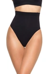 Skims Core Control High Waist Shaper Thong In Onyx