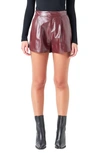 GREY LAB SHINY FAUX LEATHER SHORTS