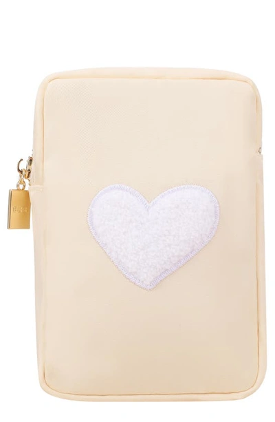 Bloc Bags Mini Heart Cosmetics Bag In Cream