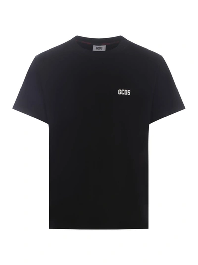 Gcds Logo Print T-shirt Black In White