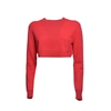 Patou Cropped Jumper In Sustainable Wool And Cashmere In Pink