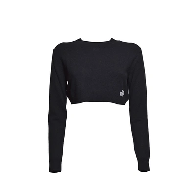 Patou Cropped Jumper Sweater In B Black