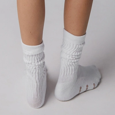 Lunya Organic Cotton Scrunch Sock In Sincere White