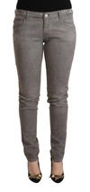 Acht Gray Cotton Low Waist Skinny Push Up Denim Jeans In Gray