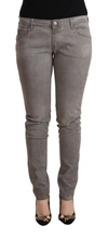 Acht Light Gray Washed Cotton Slim Fit Denim Jeans In Gray
