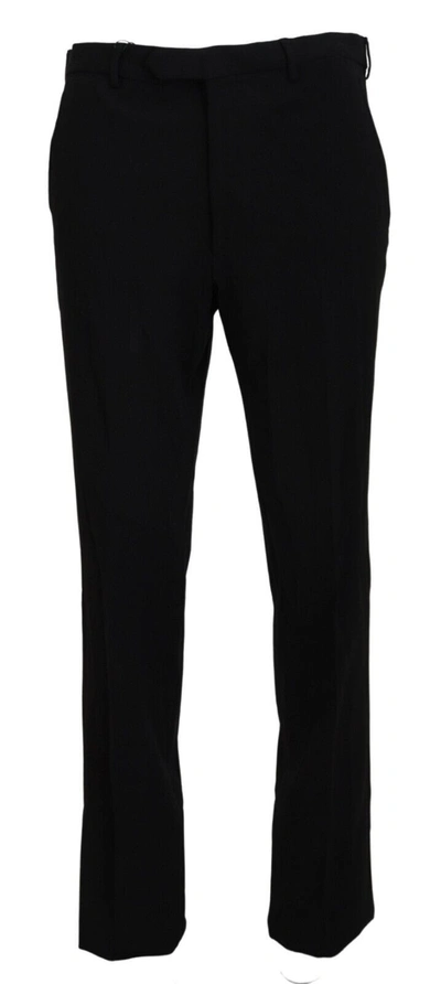 Bencivenga Black Straight Fit  Formal Trousers Trousers
