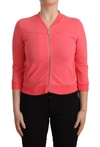 BLUMARINE BLUMARINE ELEGANT PINK FULL ZIP WOMEN'S SWEATER