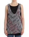 Costume National Elegant Sleeveless Black & Red Top In Black
