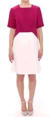 COTE CO|TE CHIC WHITE AND PINK SHIFT ROBOT WOMEN'S DRESS