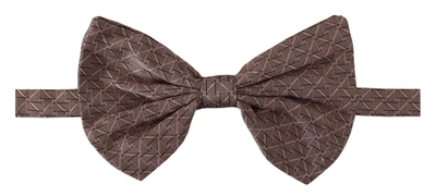 Dolce & Gabbana Grey Fantasy Print Adjustable Neck Papillon Bow Tie