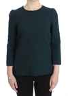 DOLCE & GABBANA DOLCE & GABBANA ENCHANTED SICILY GREEN WOOL SILK BLEND WOMEN'S BLOUSE