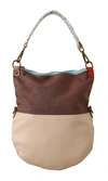 Ebarrito Chic Multicolor Leather Tote With Gold Women's Accents In Multicolor