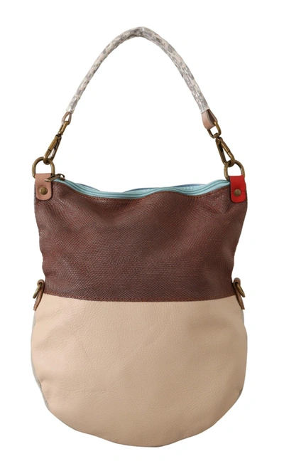 Ebarrito Chic Multicolor Leather Tote With Gold Women's Accents