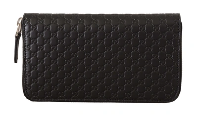 Gucci Elegant Black Leather Zip-around Women's Wallet