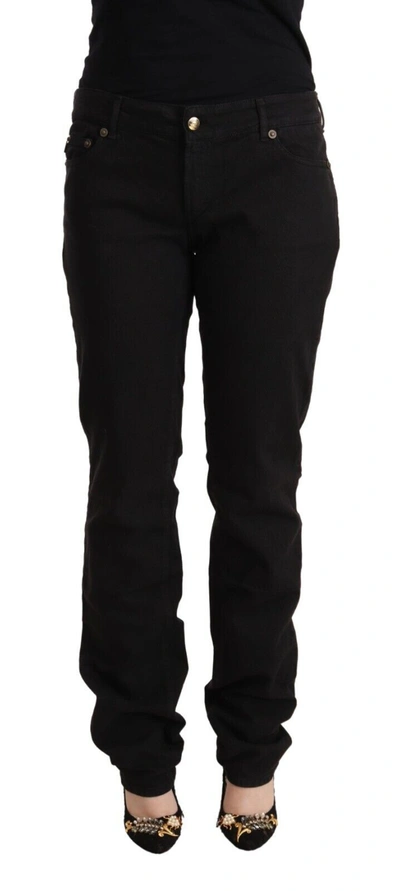 Just Cavalli Black Mid Waist Denim Cotton Skinny Women's Jeans
