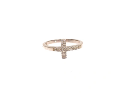 Nialaya Silver Cz Cross 925 Ring