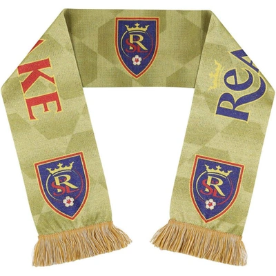 Ruffneck Scarves Men's And Women's Real Salt Lake Jersey Hook Reversible Scarf In Gold