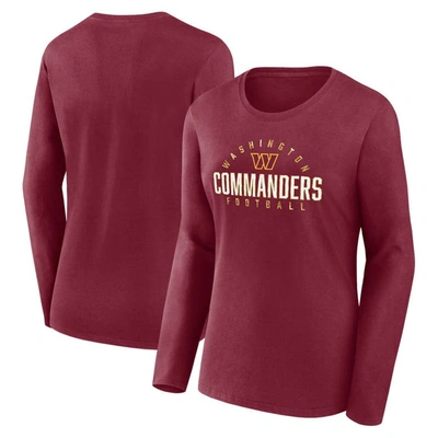 Fanatics Branded Burgundy Washington Commanders Plus Size Foiled Play Long Sleeve T-shirt