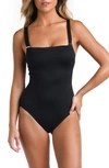 La Blanca Square Neck One-piece Swimsuit In Black
