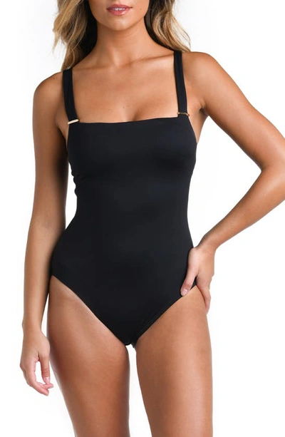 La Blanca Square Neck One-piece Swimsuit In Black