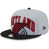 New Era Men's  Gray, Black Portland Trail Blazers Tip-off Two-tone 9fifty Snapback Hat In Gray