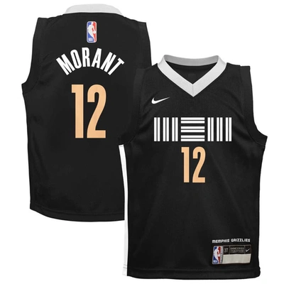 Nike Kids' Preschool   Ja Morant Black Memphis Grizzlies Swingman Replica Jersey