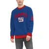 TOMMY HILFIGER TOMMY HILFIGER ROYAL NEW YORK GIANTS REESE RAGLAN TRI-BLEND PULLOVER SWEATSHIRT