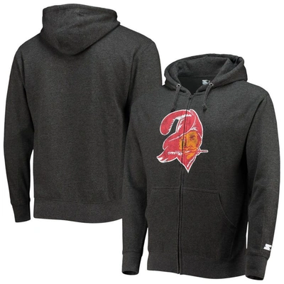 Starter Pewter Tampa Bay Buccaneers Throwback Logo Full-zip Hoodie